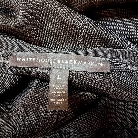 White House Black Market Black Sheer Long Duster Cardigan Size L - Picture 5 of 7